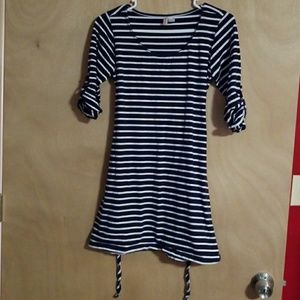 Oh! Mamma Navy and white stripe maternity top